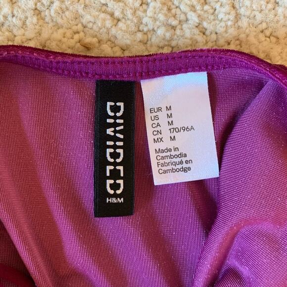 H&M Divided Pink/Purple Velvet Body Suit - Picture 5 of 5